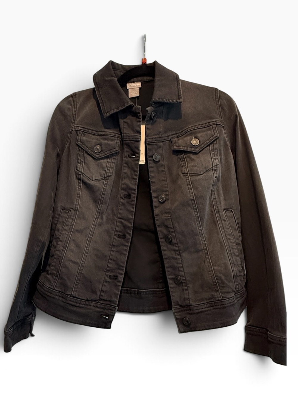 NWT!  Chico’s Denim Jacket in Black Cavern Wash
